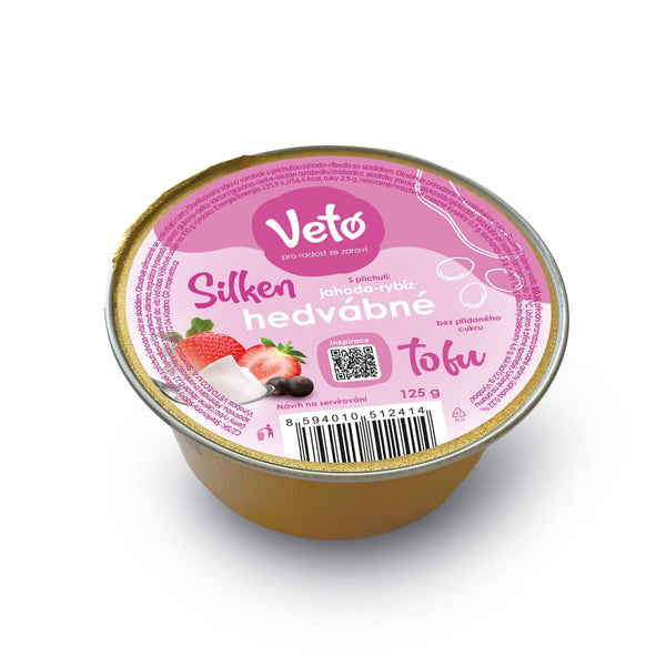 312065 Tofu hedvábné s příchutí jahoda a rybíz 125 g VETO ECO-1