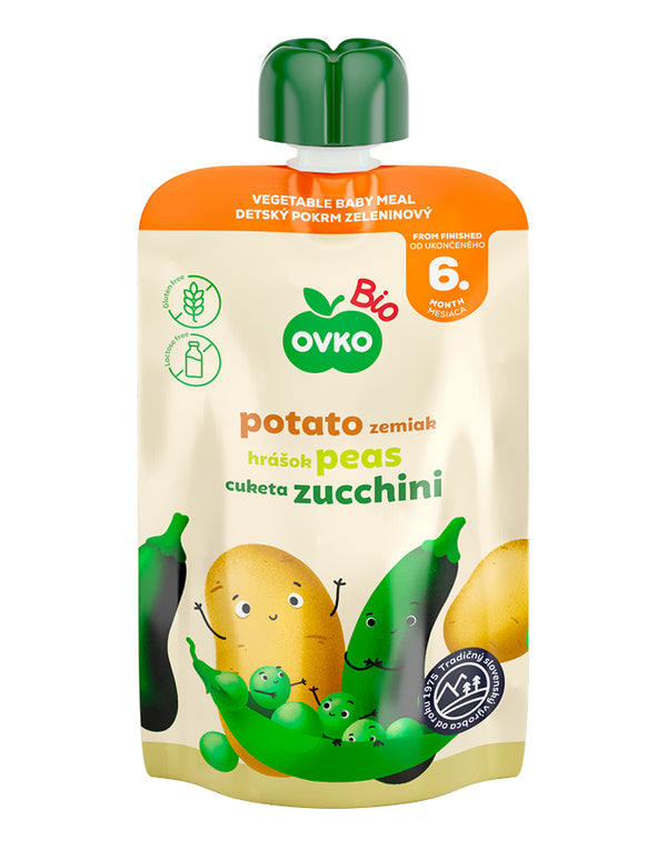 330080 Příkrm brambory, hrášek, cuketa 90 g BIO OVKO-2