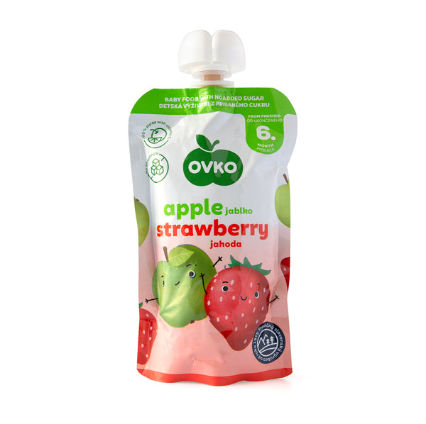 332044 Příkrm jablko, jahoda - kapsička 120 g OVKO-1