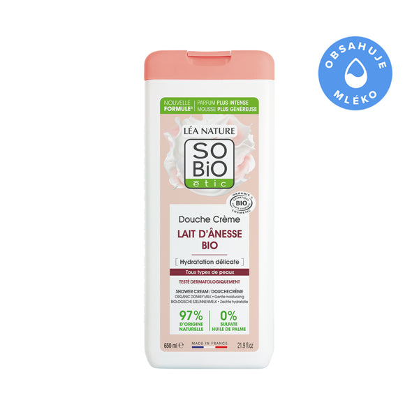 SO’BiO étic Krém sprchový jemně hydratační s oslím mlékem BIO (650 ml)