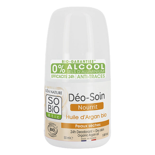 SO’BiO étic Deodorant roll-on 24h — vyživující s arganovým olejem BIO (50 ml)