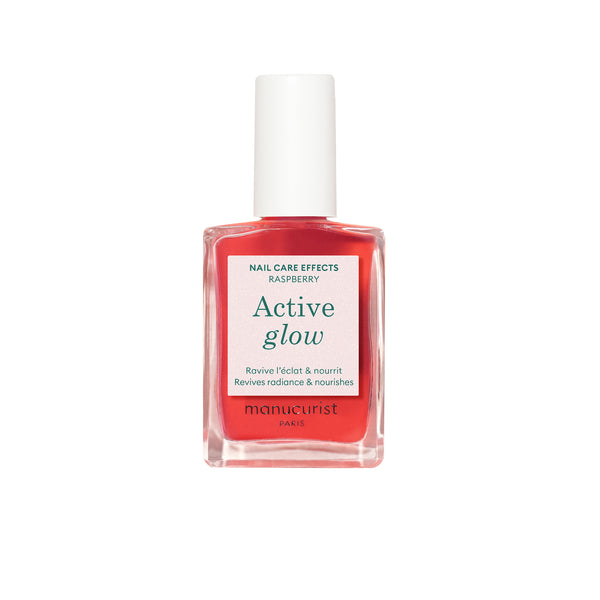 Manucurist Green Pečující schnoucí lak na nehty Active Glow - Raspberry (15 ml)