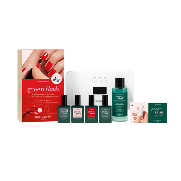 Manucurist Dárková sada Green Flash LED Kit 36W - Poppy Red a Hortencia