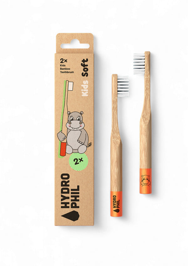 Hydrophil Dětský bambusový zubní kartáček - Hroch (2 ks)