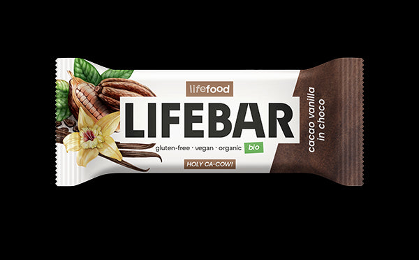 Lifefood Lifebar InChoco Tyčinka vanilková s kakaovými boby RAW BIO (40 g)