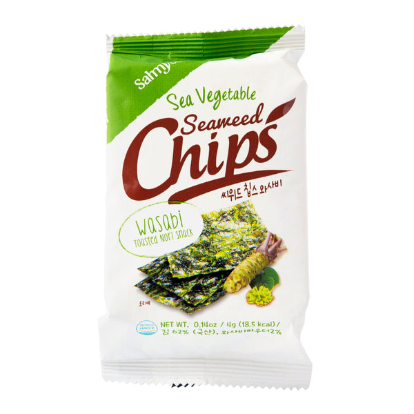 482036 Mořské řasy Snack pražené Nori s příchutí Wasabi 4 g SAHMYOOKFOODS-1