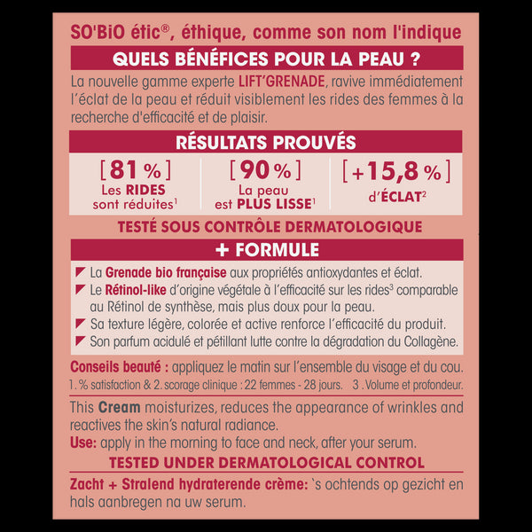SO’BiO étic Krém denní rozjasňující proti vráskám Lift'Grenade BIO (50 ml)