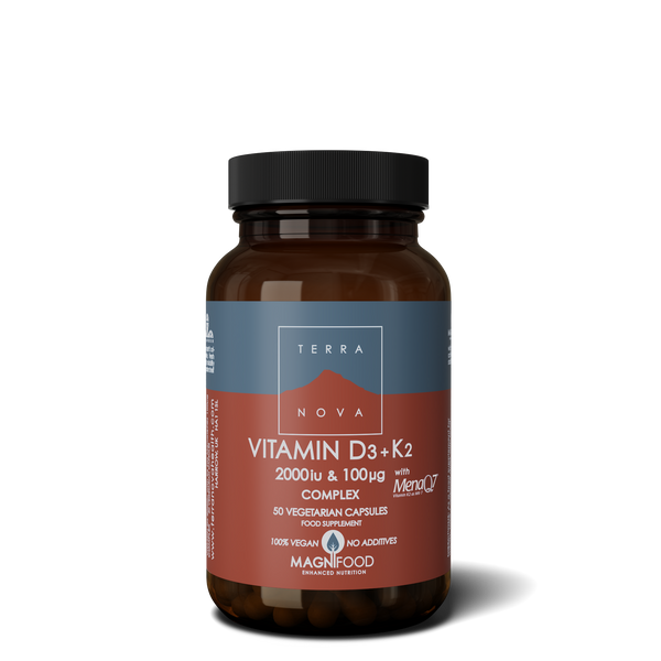 Terranova Health Vitamin D3 2000 iu & Vitamin K2 100 ug Complex (50 kapslí)