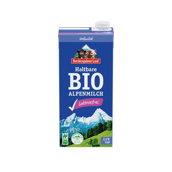 530081 Mléko trvanlivé alpské plnotučné bez laktózy 1 l BIO BGL-1
