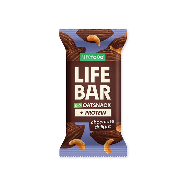 Lifefood Zvýhodněná sada 13 + 2 tyčinky zdarma - Lifebar Oat Snack Protein Chocolate Delight BIO (15 x 40 g)
