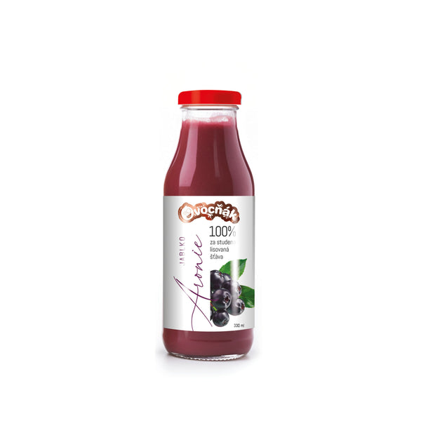 552118 Mošt ovocný jablko-arónie sklo 330 ml OVOCŇÁK-1