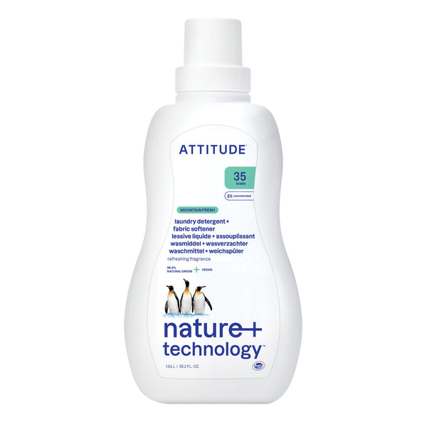 Attitude Prací gel a aviváž 2v1 s vůní Mountain Essentials (1040 ml)