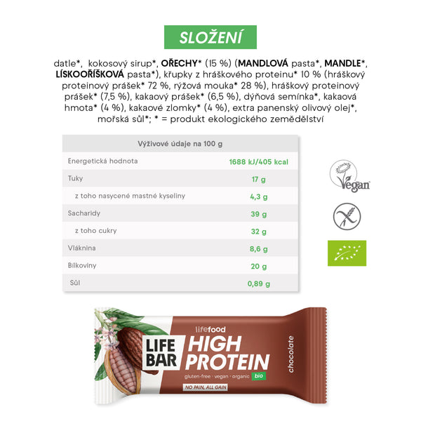 630289 Tyčinka Lifebar proteinová s kakaem 40 g BIO LIFEFOOD-2