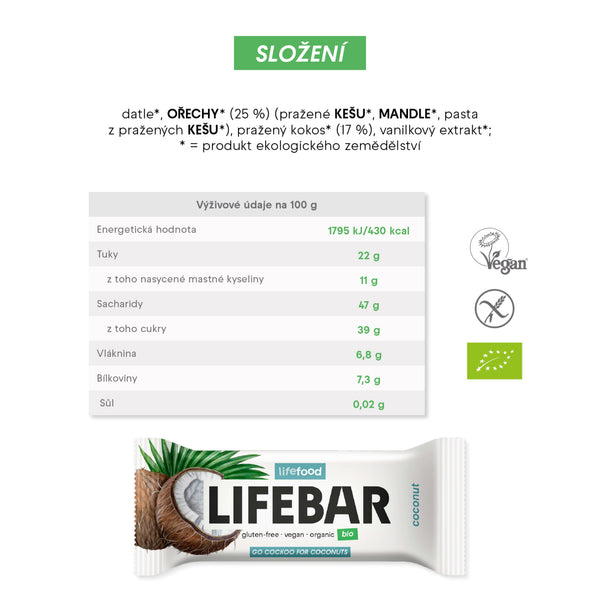 630295 Tyčinka Lifebar kokosová 40 g BIO LIFEFOOD-2