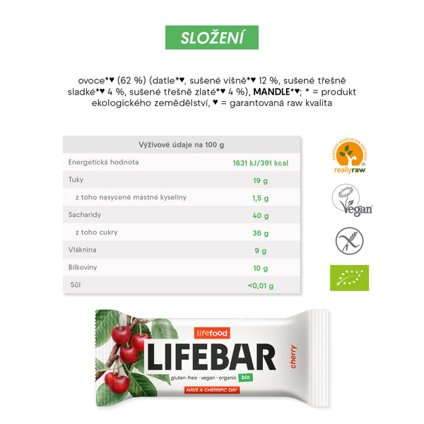 630298 Tyčinka Lifebar višňovo-třešňová RAW 40 g BIO LIFEFOOD-2