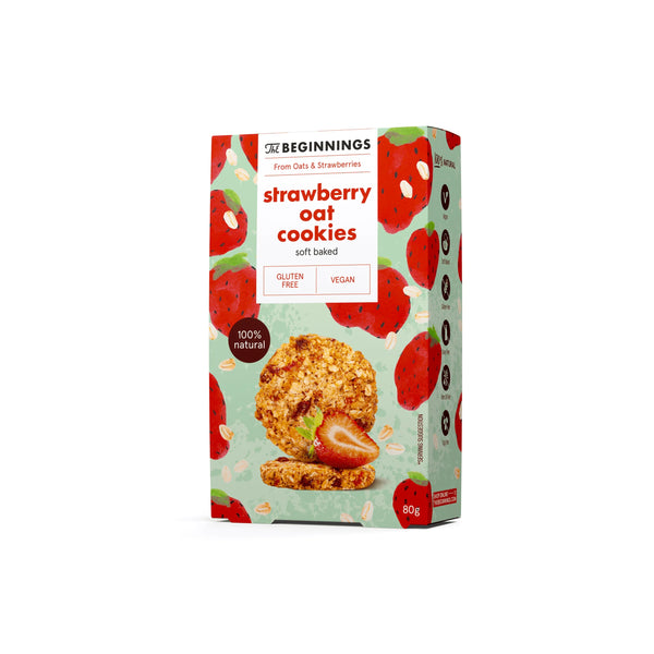 632250 Sušenky ovesné proteinové s jahodami 80 g THE BEGINNINGS-1