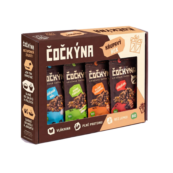 640145 ČOČKÝNA dárkový box - česnek, chilli, jasní cibulka, mořská sůl 4x40 g BIO-1