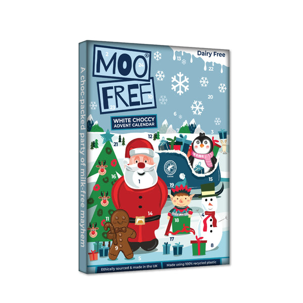 660166 Kalendář adventní kakaový bílý 70 g MOO FREE-1