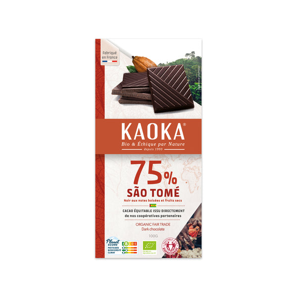 665298 Čokoláda hořká Sao Tomé 75 % 100 g BIO KAOKA-1