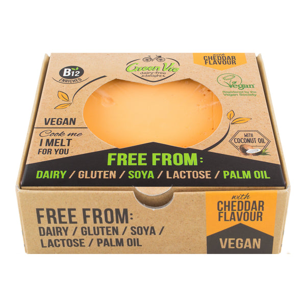 712100 Veganská alternativa sýru cheddar blok 250 g GREENVIE-2