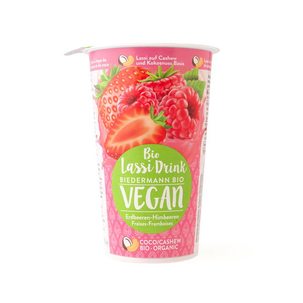 720239 Nápoj lassi s jahodovo-malinovým pyré vegan 230 ml BIO BIEDERMANN-1