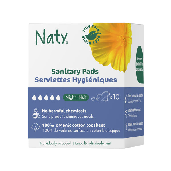 Naty Dámské vložky s křidélky - noční (10 ks)