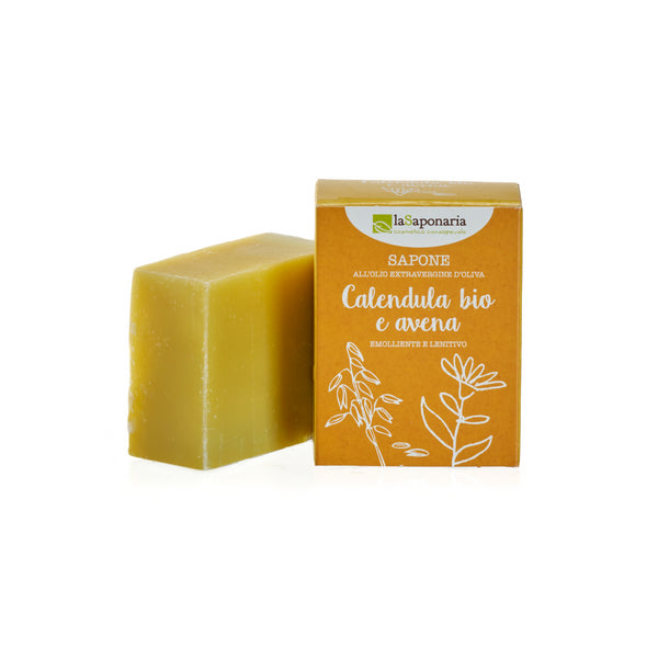 laSaponaria Tuhé olivové mýdlo BIO - Měsíček a oves (100 g)