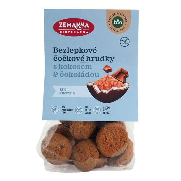 Zemanka Hrudky čočkové s kokosem a čokoládou BIO - bezlepkové (100 g)