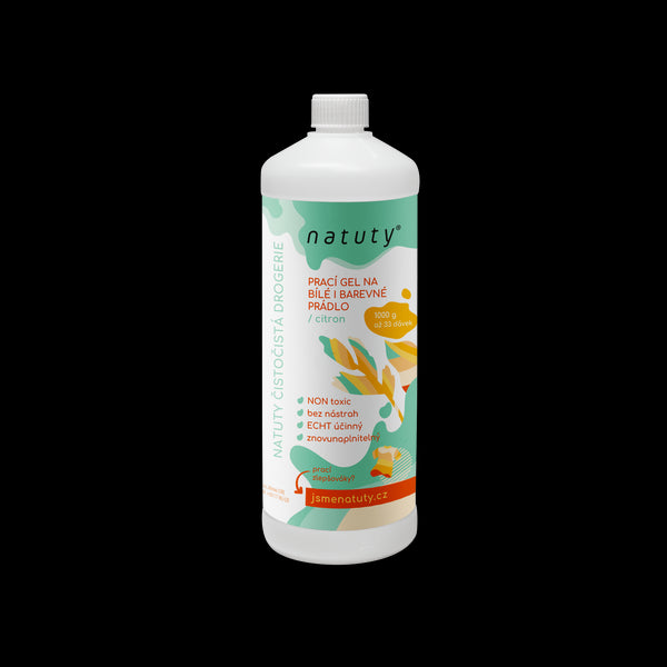 Natuty Prací gel na bílé i barevné prádlo s vůní citronu (1 l)