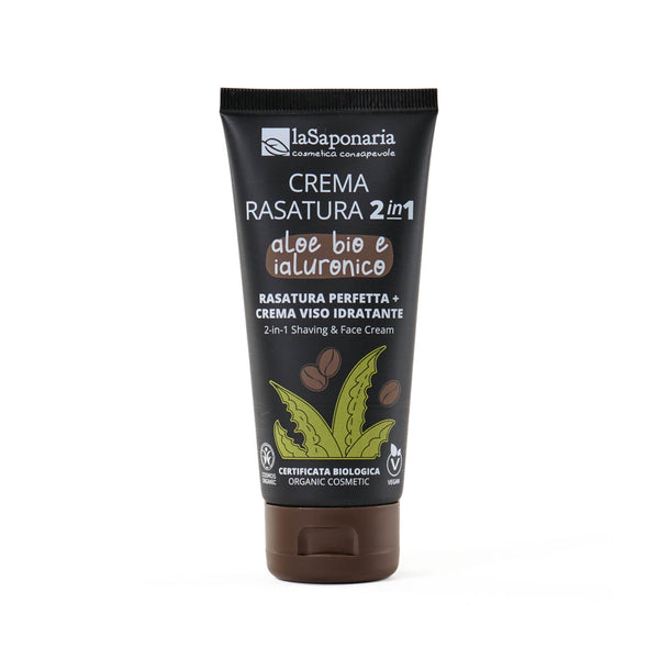 903809 Krém pánský na holení a tvář 2v1 s aloe vera a kyselinou hyaluronovou 100 ml BIO LA SAPONAR
