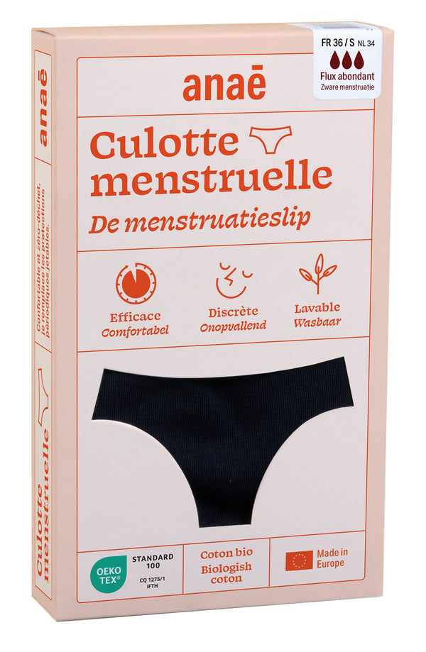 Anaé by Ecodis Menstruační kalhotky Panty na silnou menstruaci - černé