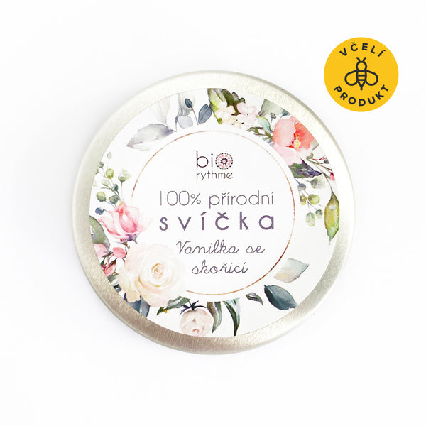 Biorythme Extravagantně přírodní svíčka - Vanilka se skořicí (70 g)
