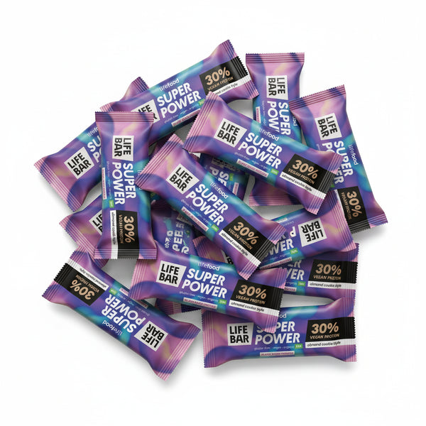 Lifefood Zvýhodněná sada 13 + 2 tyčinky zdarma - Lifebar mandlová Super Power BIO (15 x 40 g)