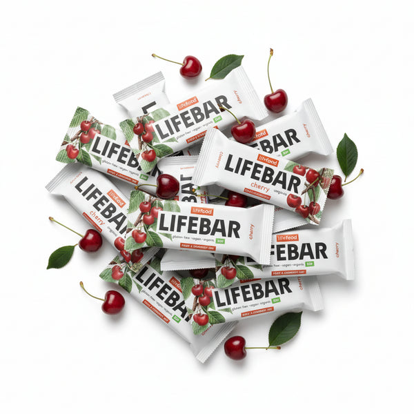 Lifefood Zvýhodněná sada 13 + 2 tyčinky zdarma - Lifebar višňovo-třešňová RAW BIO (15 x 40 g)