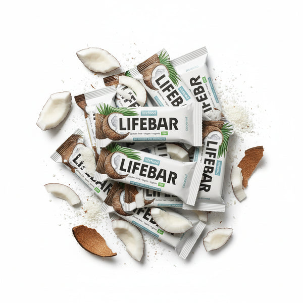 Lifefood Zvýhodněná sada 13 + 2 tyčinky zdarma - Lifebar kokosová RAW BIO (15 x 40 g)