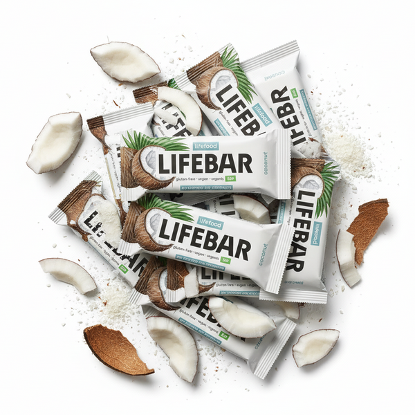 Lifefood Zvýhodněná sada 13 + 2 tyčinky zdarma - Lifebar kokosová RAW BIO (15 x 40 g)