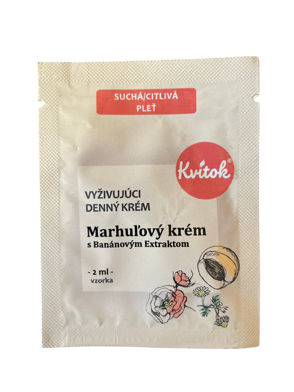Kvitok Denní meruňkový krém pro citlivou pleť - vzorek (2 ml)