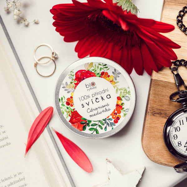Biorythme Extravagantně přírodní svíčka - Citronová meduňka (70 g)