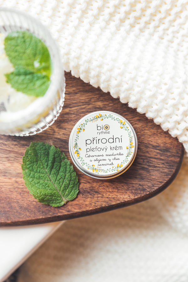 Biorythme Přírodní krém na mastnou pleť - Citronová meduňka a chia olej (30 ml)