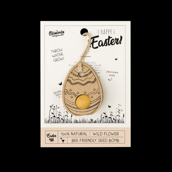 Blossombs Semínková bomba - Dárková dekorace "Veselé Velikonoce" - Vajíčko (1 ks)