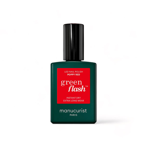 Manucurist Green Flash LED gel lak na nehty - Poppy Red (15 ml)