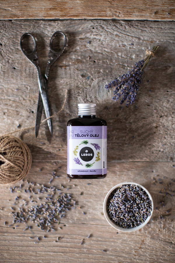 LEROS Suchý tělový olej BIO (100 ml) - Levandule & šalvěj