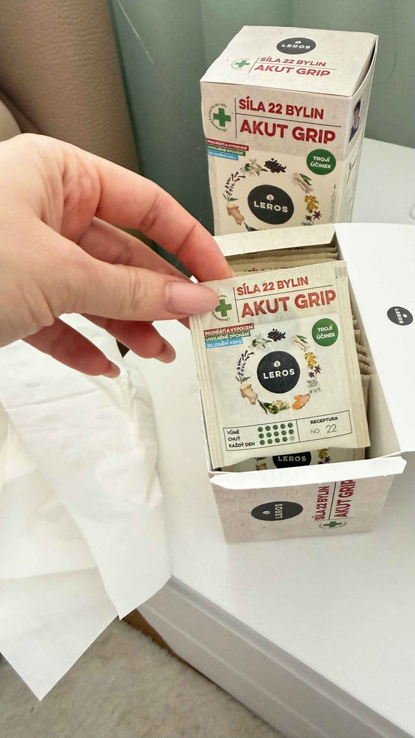 LEROS Bylinný čaj Síla 22 bylin AKUT GRIP - nálev. sáčky (20 x 2,5 g)