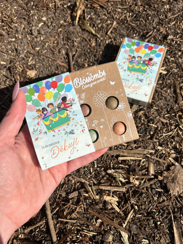 Blossombs Semínkové bomby - Dárková sada mini - Za vše natisíckrát děkuji (4 ks)