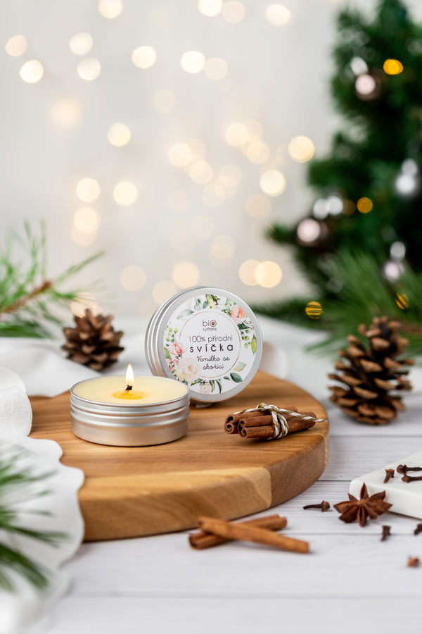 Biorythme Extravagantně přírodní svíčka - Vanilka se skořicí (70 g)