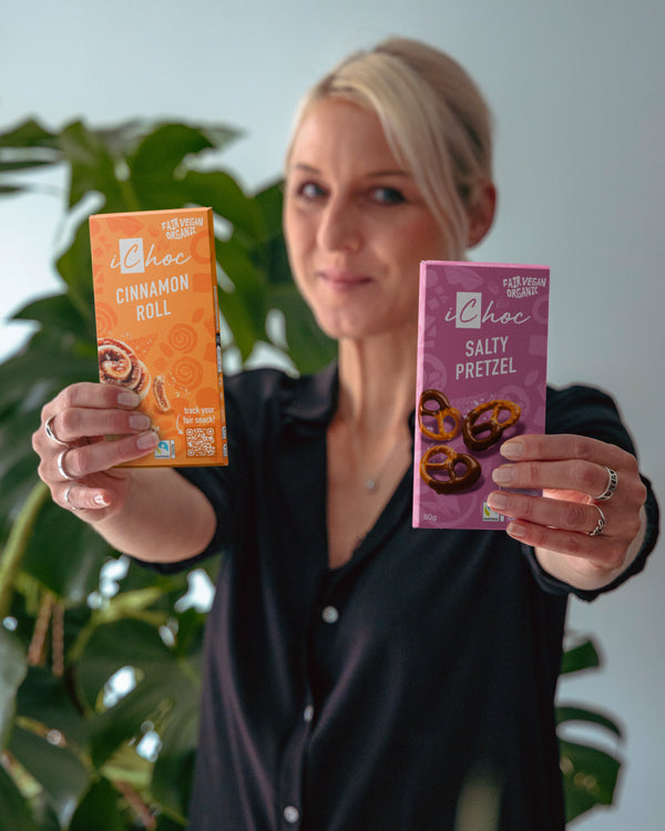 iChoc Tabulka kakaová vegan skořicová rolka BIO (80 g)