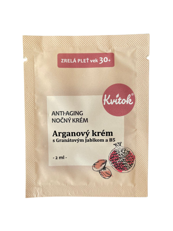 Kvitok Noční arganový krém pro zralou pleť 30+ - vzorek (2 ml)