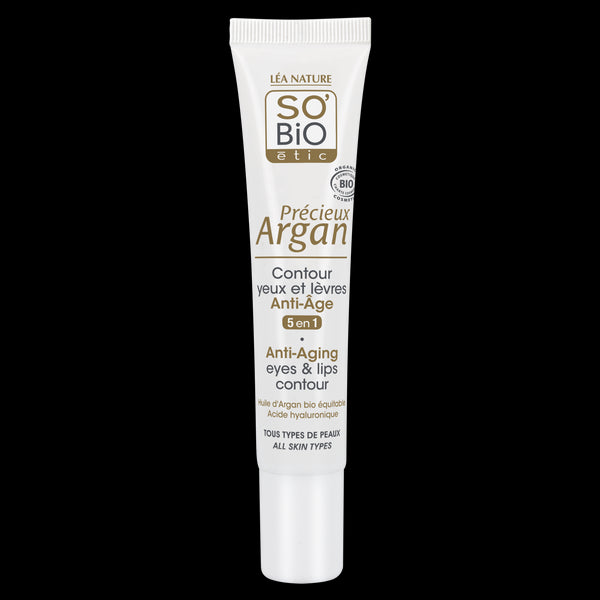 SO’BiO étic Anti-Age Precieux Argan Krém na okolí očí a rtů BIO (15 ml)