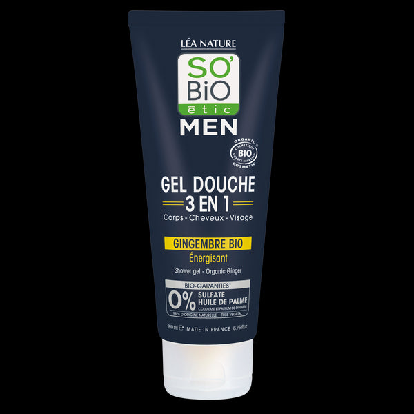SO’BiO étic Gel sprchový MEN 3v1 - energizující zázvor BIO (200 ml)