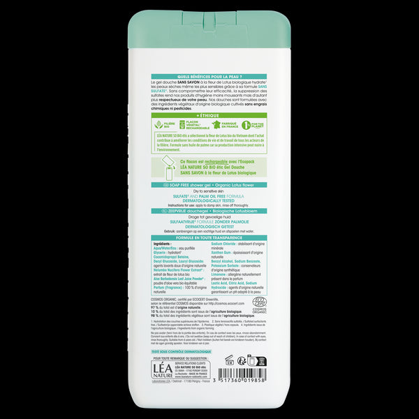 SO’BiO étic Gel sprchový BEZ MÝDLA s lotosovým květem BIO (650 ml)